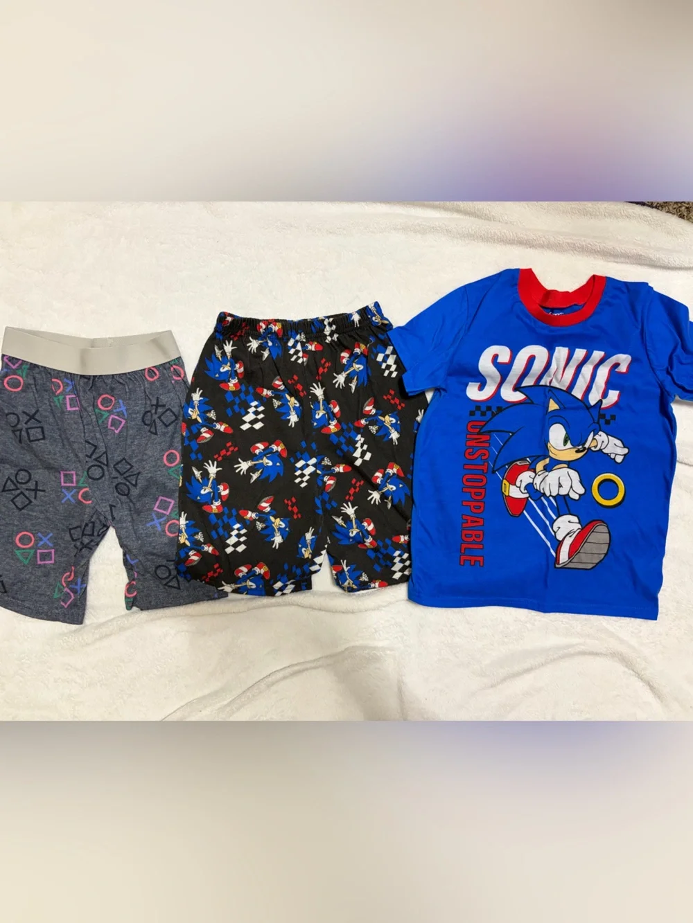 Sonic The Hedgehog Blue Kids Tee and pajama Set